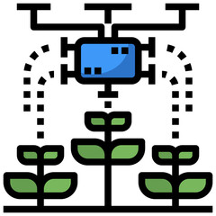 Fototapeta premium SMART FARMING line icon,linear,outline,graphic,illustration
