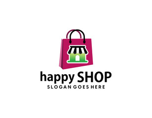 Online Shop Logo designs Template. Illustration vector graphic of shopping bag, computer and mouse logo. Perfect for Ecommerce,sale, store web element. Company emblem.