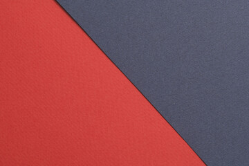 Rough kraft paper background, paper texture red blue colors. Mockup with copy space for text.