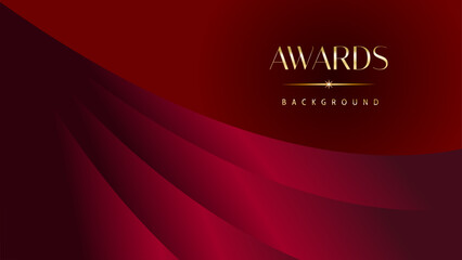 Red maroon golden royal awards background graphics lines stripes breaking news elegant shine modern blended template luxury premium corporate abstract design template banner certificate dynamic shape.