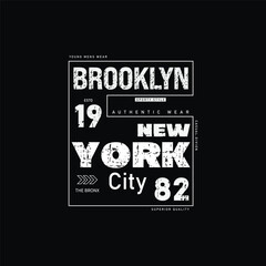 Brooklyn mens wear new york city typography apparel t shirt design