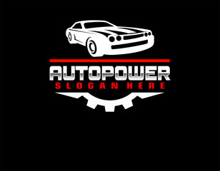 Sports car logo icon set. Motor vehicle dealership emblems. Auto silhouette garage symbols. Vector illustration.