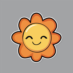 drawing of happy smiling sun vector illustration