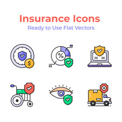 A well designed icons set of insurance, ready to use in your next project, download this premium vectors