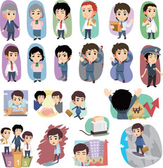 Illustrations describing situations happening in the company_01