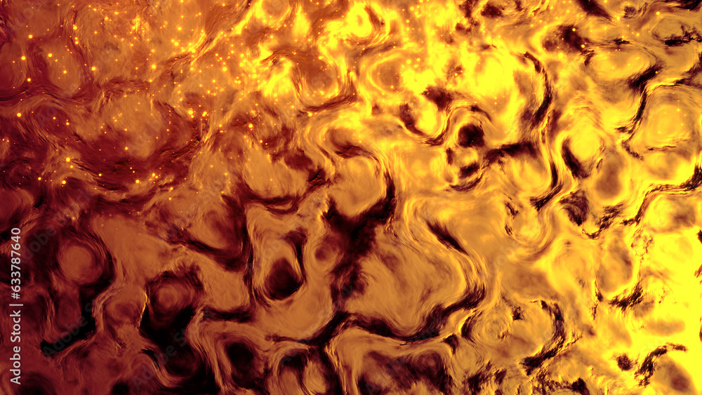 Poster orange ghostly misty scintillant soft shapes - abstract 3d rendering