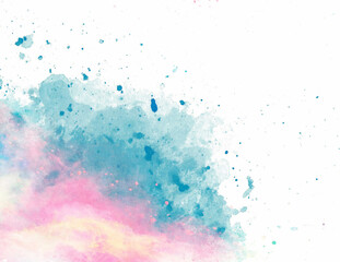 Fantasy smooth light pink, purple shades and blue watercolor paper textured