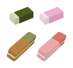 Types of eraser illustration vector design