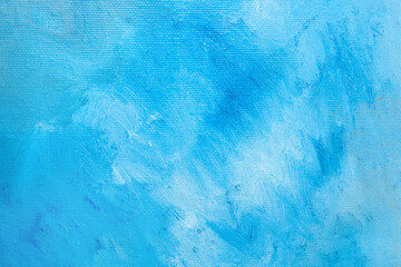 Blue abstract oil painted background, brush texture with copy space for design