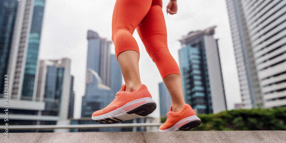 Aufkleber walking and running outdoor - generative ai