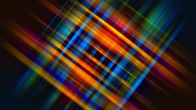 Tesseract. Animation of intersecting streams of energy. Hypercube, an animated background for presentations and screens. Glowing streams intersecting. 4K resolution.