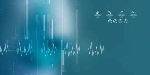 Naklejka premium Cardiogram concept -2D rendering illustration