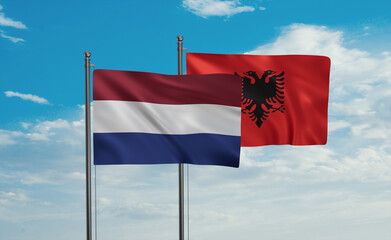 Netherlands and Albania national flag
