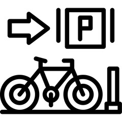 Parked bicycles Icon