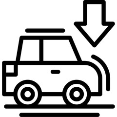 Car with down arrow Icon