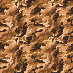 Fototapeta premium Seamless desert brown camo pattern