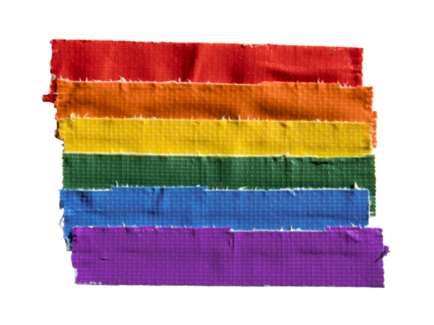 LGBT pride flag made of cloth tape