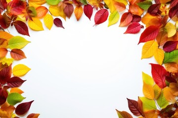 Frame made of autumn leaves, copy-space.