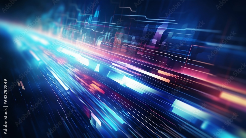 Poster abstract futuristic background representing data transfer technology concept. generative ai