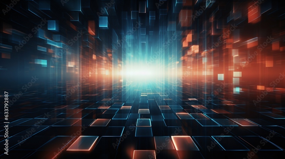 Poster abstract futuristic background representing data transfer technology concept. generative ai