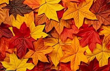 Naklejka na ściany i meble Background of autumn leaves. Autumn background. 