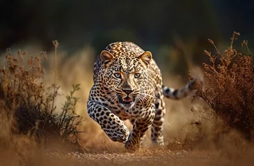 Wall murals Leopard Close-up of a leopard stalking prey