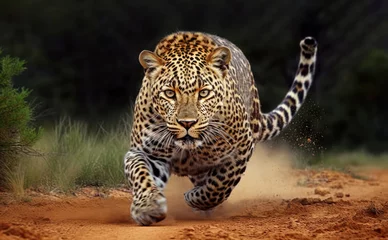 Door stickers Leopard Close-up of a leopard stalking prey