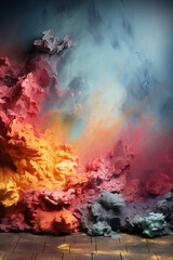 Fantasy colors Studio Backdrop Grunge Background. AI generative