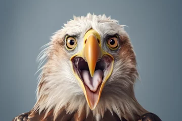 Foto op Canvas Happy surprised eagle with open mouth. © vlntn