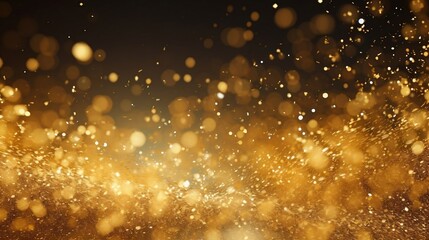 Obraz premium Golden glowing glitter background sparkles wallpaper