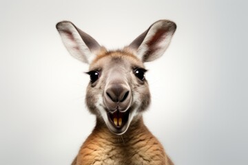 Happy surprised kangaroo with open mouth