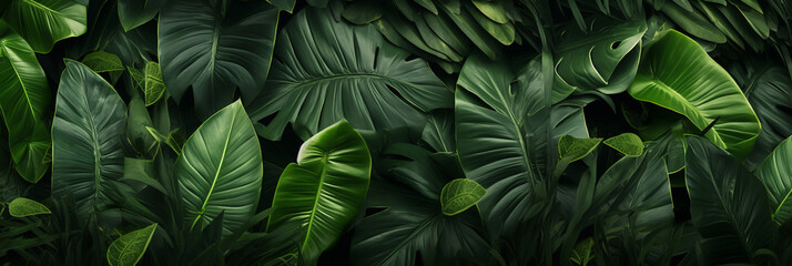 abstract background of tropical leaves. Generative Ai. 