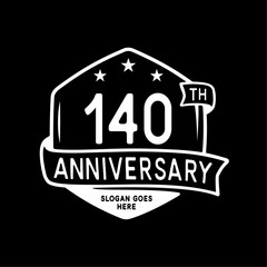140 years anniversary celebration hexagon design template. 140th anniversary logo. Vector and illustration.
