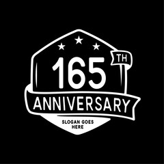 165 years anniversary celebration hexagon design template. 165th anniversary logo. Vector and illustration.

