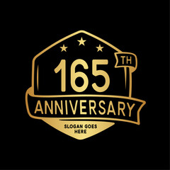 165 years anniversary celebration hexagon design template. 165th anniversary logo. Vector and illustration.

