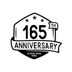 165 years anniversary celebration hexagon design template. 165th anniversary logo. Vector and illustration.
