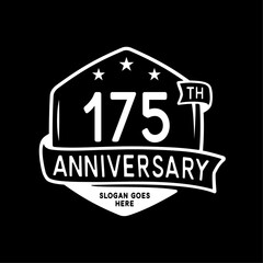 175 years anniversary celebration hexagon design template. 175th anniversary logo. Vector and illustration.
