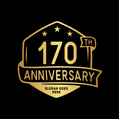 170 years anniversary celebration hexagon design template. 170th anniversary logo. Vector and illustration.
