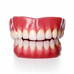 Obraz premium Teeth Displayed Isolated on White Background. Generative ai