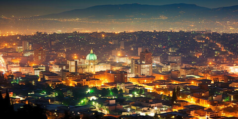 Obraz premium Mexico City panoramic view - Generative AI