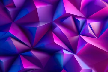 Purple Gradient Abstract Illustration. 3D triangle Background. Computer Art Design Template.  - obrazy, fototapety, plakaty