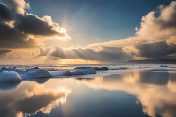 Obraz premium clouds over mountains generated by AI tool