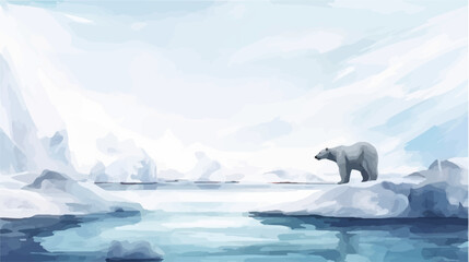 POLAR BEAR LANDSCAPE VIEW ABSTRACT VECTOR NATURE © Puji