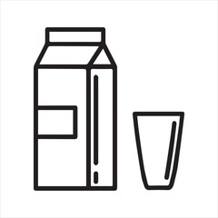 Milk icon. Vector and line