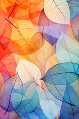 autumn leaves background illustration, generative ai