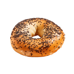 A tasty poppy seed bagel on a transparent background