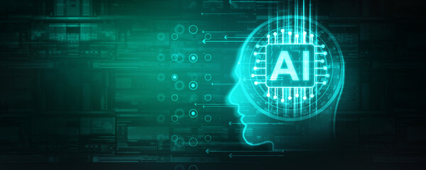 Fototapeta premium 2d illustration Artificial Intelligence (AI) concept