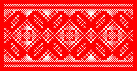 Vector illustration of Ukrainian ornament in ethnic style, identity, vyshyvanka, embroidery for print clothes, websites, banners