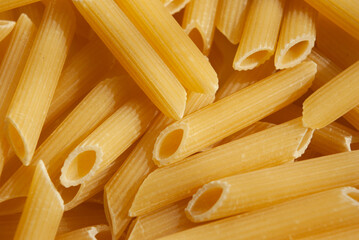 Pasta close-up, top view, nothing superfluous, background