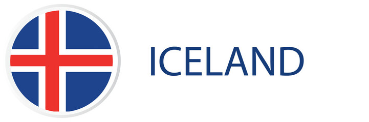 Obraz premium Iceland flag in web button, button icons.